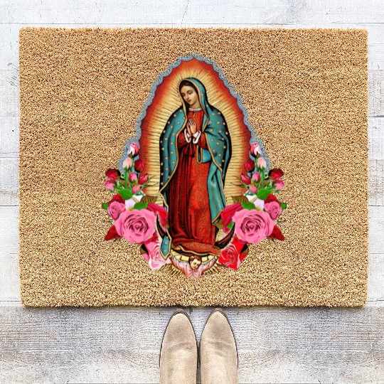Our Lady Of Guadalupe Saint Virgin Mary birthday c Coir Doormats