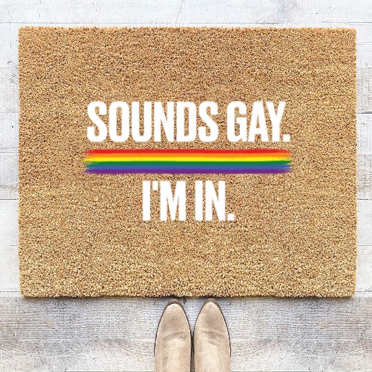 Gay Couple Homosexual LGBTQ Queer Pride Coir Doormats