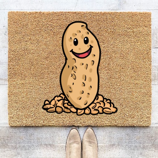 happy Peanuts Nuts Kids Baby Snack Illustration Coir Doormats