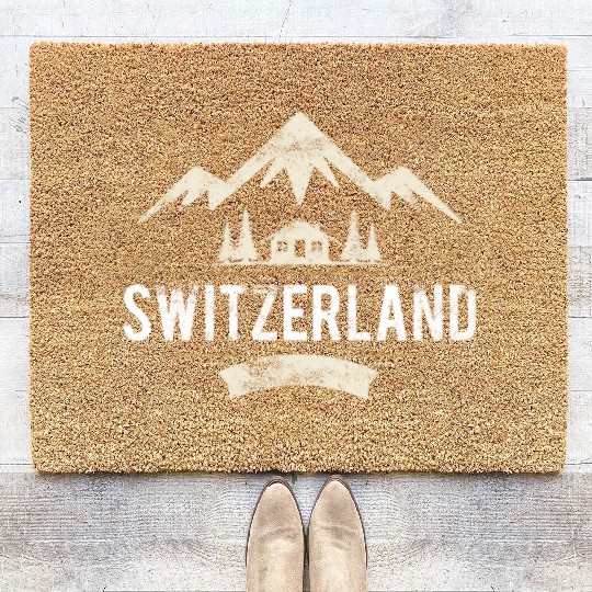 Swiss Mountains And Alps Switzerland Coir Doormats