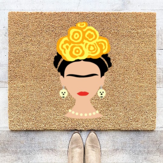 Viva Frida Kahlo Art Print Coir Doormats