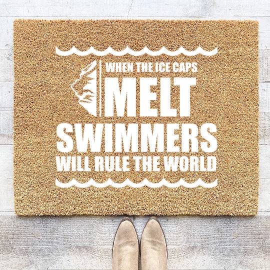 Swimmer Outdoor Pool Lifeguard Swimming Swim Coir Doormats