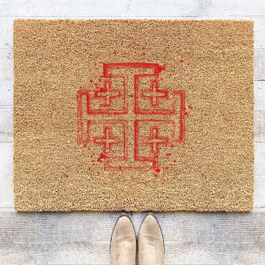 Knights Templar Crusader Cross Coir Doormats