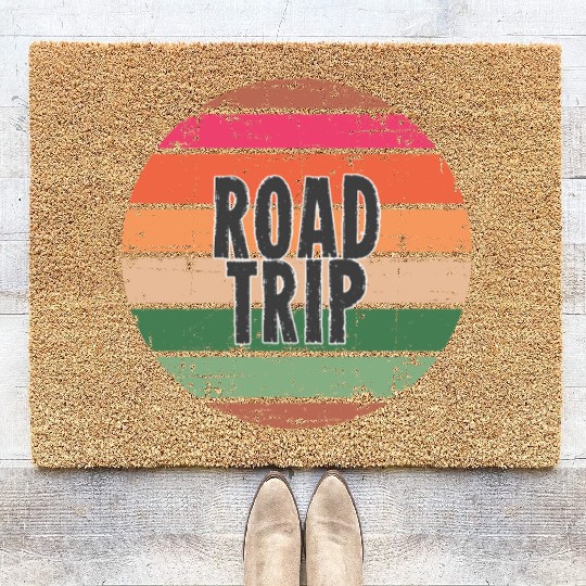 Road Trip orange Coir Doormats