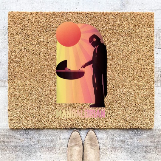 Star Wars The Mandalorian The Child Sunset Meeting Coir Doormats