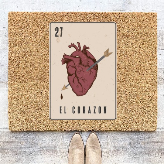 El Corazon Mexican Loteria Coir Doormats