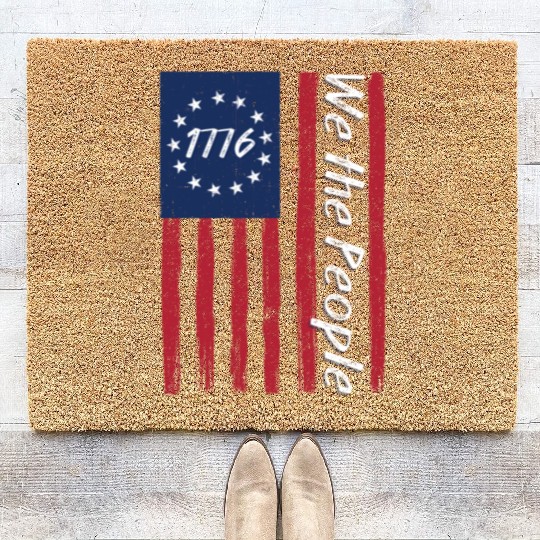 1776 We The People American Constitution Patriotic Coir Doormats