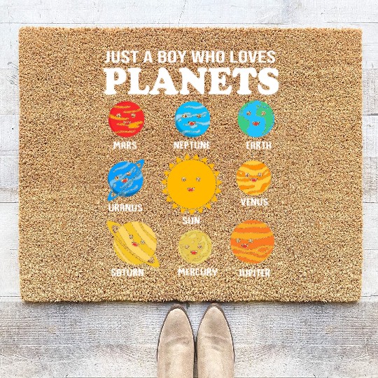Solar System Science Just A Boy Who Loves Planets Coir Doormats