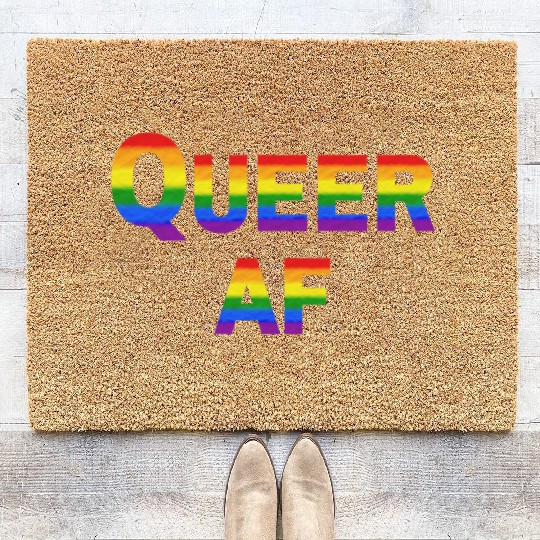 Queer AF Rainbow Spectrum Coir Doormats