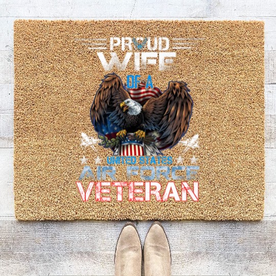 Veteran-Proud Wife Of Us Air Force Veteran Patriot Coir Doormats