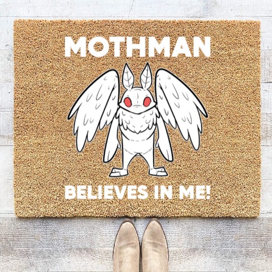 Mothman Believes In Me Coir Doormats