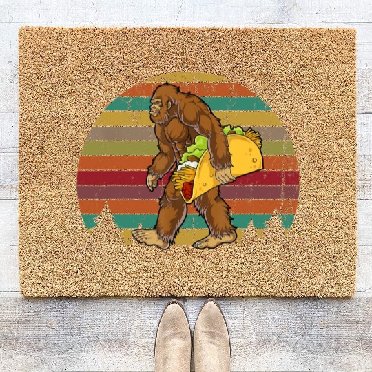Bigfoot Taco Cool Black Gift Coir Doormats