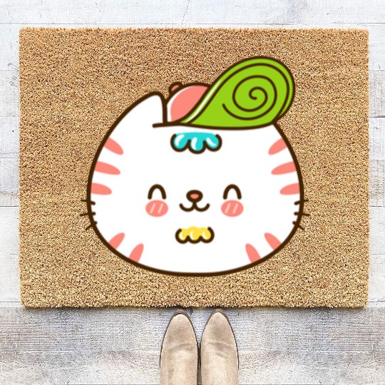 Kawaii Cat Head Smiling Coir Doormats