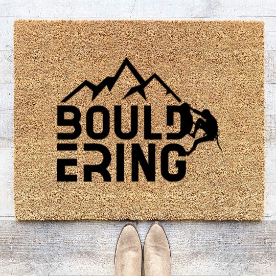 Bouldering Saying Boulderers Boulderer Hobby Coir Doormats