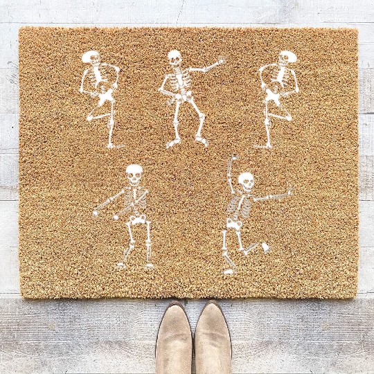 skeleton , Dancing Skeleton, Halloween , Dancing Coir Doormats
