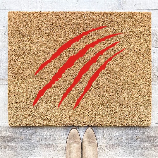 Cat Claw Marks (Red) Coir Doormats