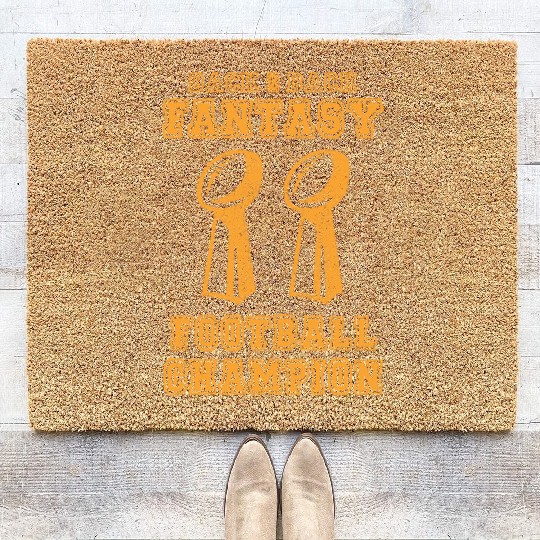Back to Back Champion Fantasy Football Draft Party Coir Doormats