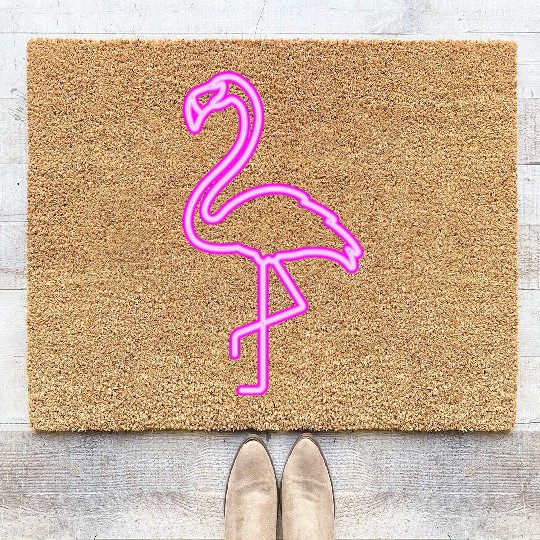 Neon Flamingo Coir Doormats