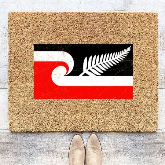 Maori Flag Silver Fern New Zealand Lover Gift Idea Coir Doormats