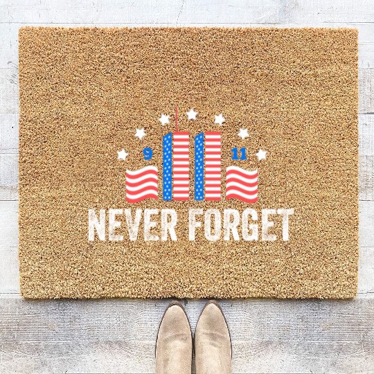 Never Forget 9/11 Patriot Day 2021 Coir Doormats