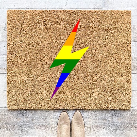 Rainbow Lightning Bolt Coir Doormats