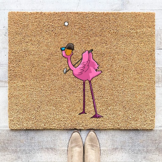 Flamingo Golf Golfing Coir Doormats