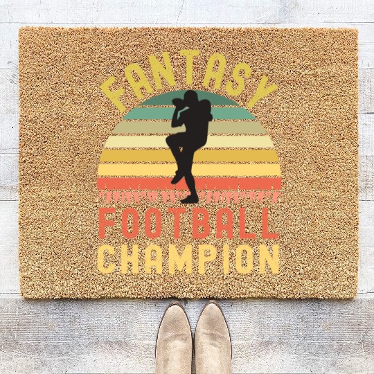 Funny Fantasy Football Champion Draft Coir Doormats