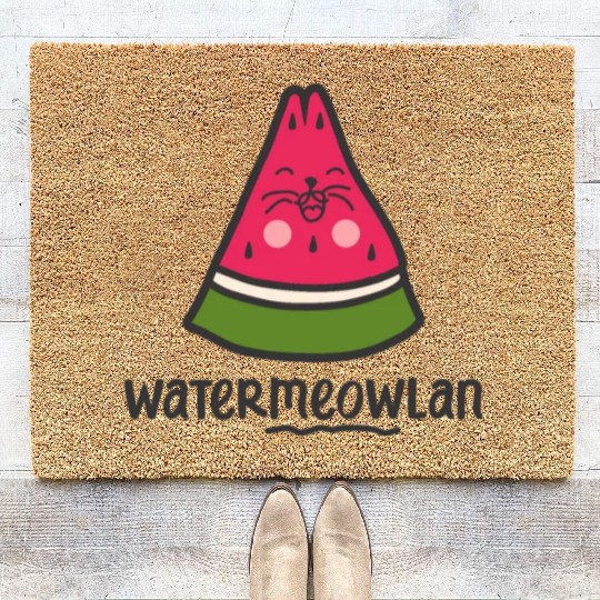 Watermeowlan Watermelon Cat Lover Kity Kitten Pet Coir Doormats