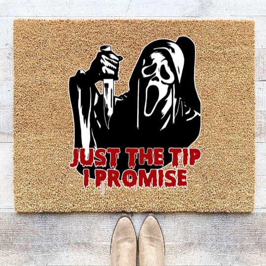 Just The Tip I Promise - Skeleton Horror Halloween Coir Doormats