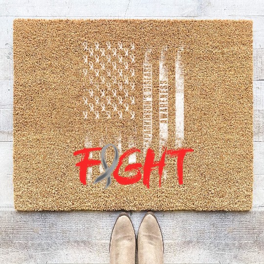 Parkinsons Disease Awareness US Flag Warrior Coir Doormats