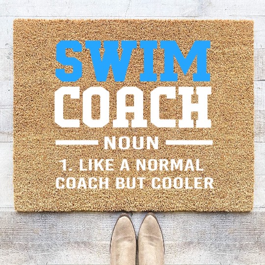 Funny Swimming Instructor Swim Coach Coir Doormats