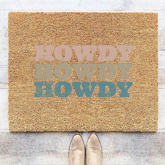 Howdy Western Cowboy Rodeo Country Southern Howdy Coir Doormats