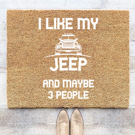 I Like my Jeep and maybe 3 People Coir Doormats