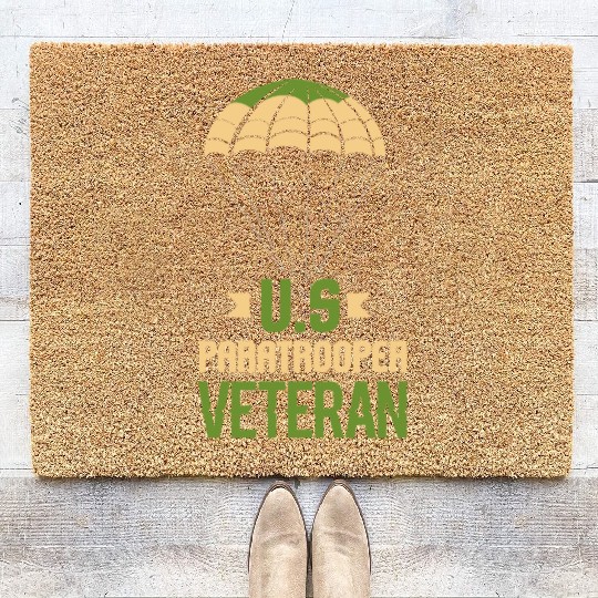 Army Parachute Airborne Division US Veteran Coir Doormats