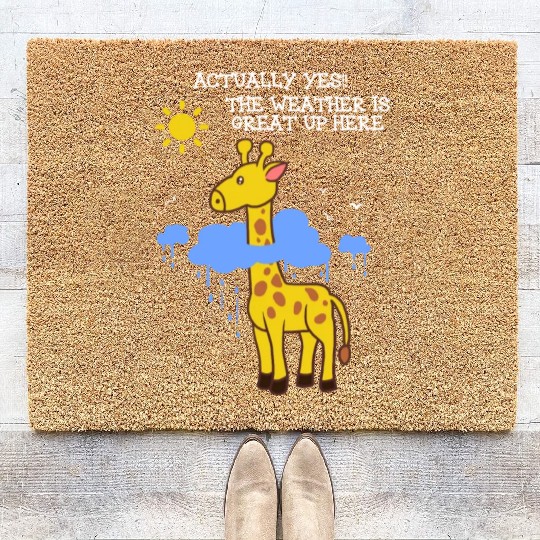 Storm Chaser Funny Cloud Giraffe Apparel Coir Doormats