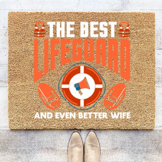 Best Lifeguard Wife Rescuer Pool Guard Coir Doormats