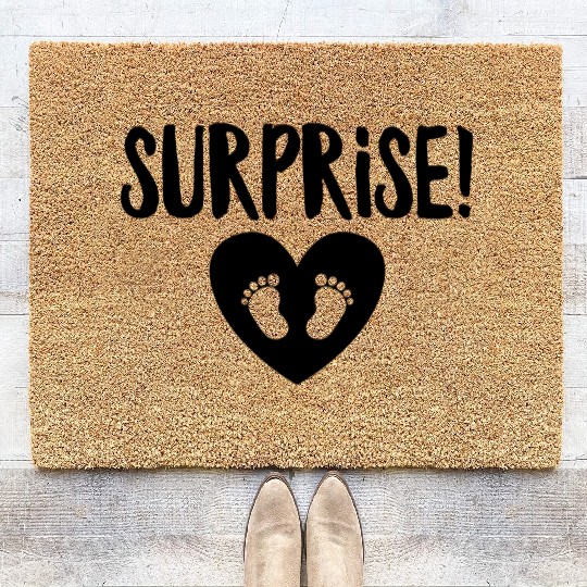 Surprise Pregnancy Announcement Mom To Be Coir Doormats