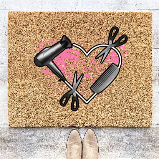 I Love My Job Hairstylist Hairdresser Blower Coir Doormats