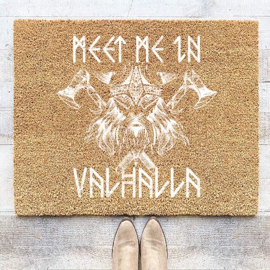 Meet Me In Valhalla Nordic Coir Doormats Runes Vikings