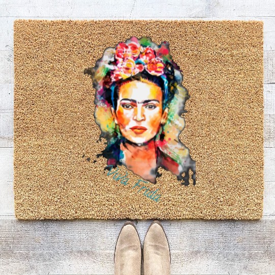 Frida Kahlo Viva Frida Bold And Beautiful Watercol Coir Doormats