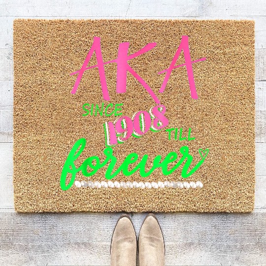 AKA Sorority Alpha Kappa Pink And Green Twenty Pea Coir Doormats