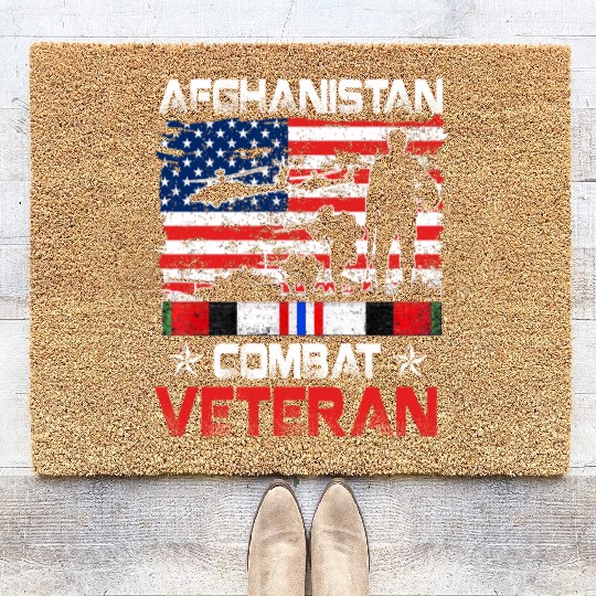 Afghanistan Combat Veteran US Veteran Military Coir Doormats