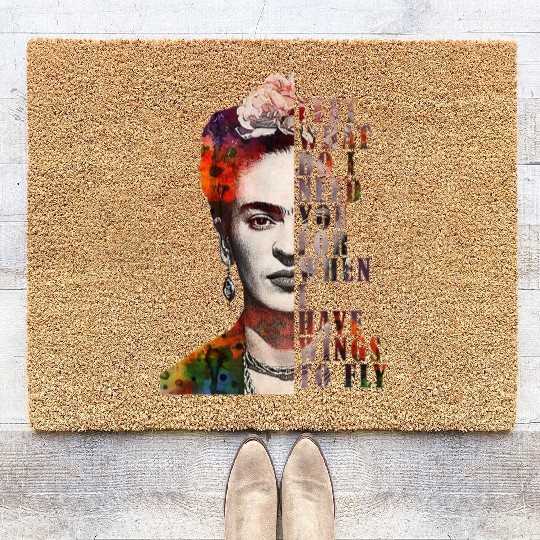 I Have Wing To Fly Frida Kahlo Women Empower 4666 Coir Doormats