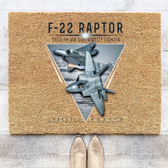 F 22 Raptor US Airborne Fighter Pilot Coir Doormats