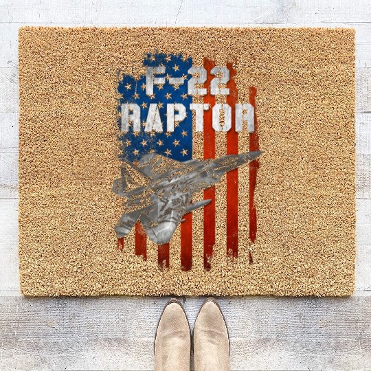F 22 Raptor US Airborne Fighter Pilot Coir Doormats