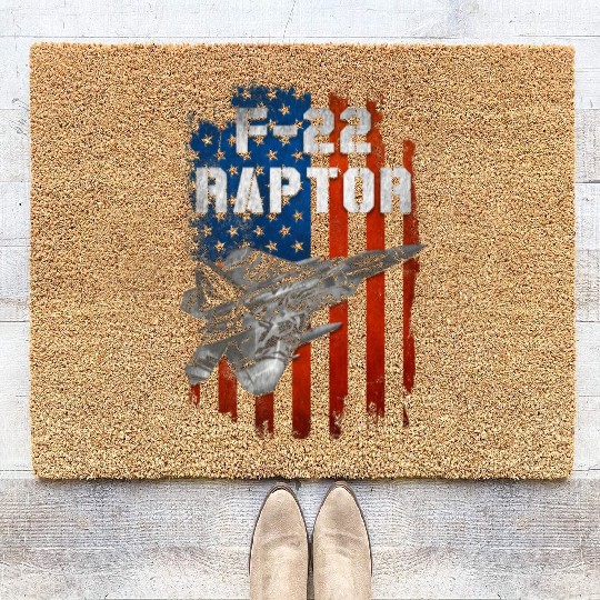 F22 Raptor Aircraft Army US Airborne Coir Doormats