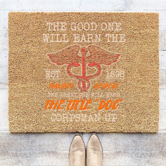 DOC Devil US Navy Corpsman Badass Army Veteran Coir Doormats