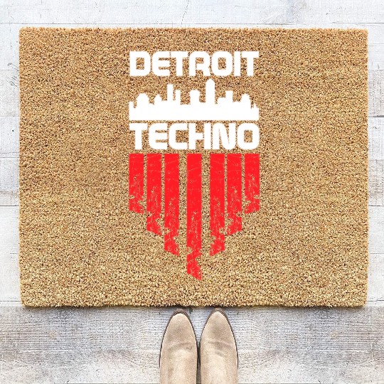 Detroit Techno House Music Festival Dance Love Coir Doormats
