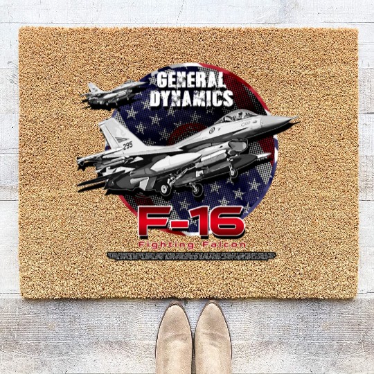 F-16 Fighting Falcon General Dynamics Fighter Jet Coir Doormats