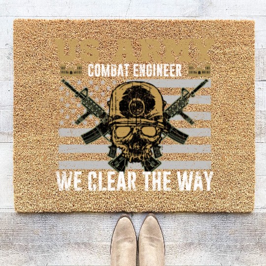 Vintage US Army Combat Engineer 12B Military Pride Coir Doormats
